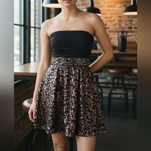  My Michelle Black and Gold  Sequin Strapless Dress Size 5